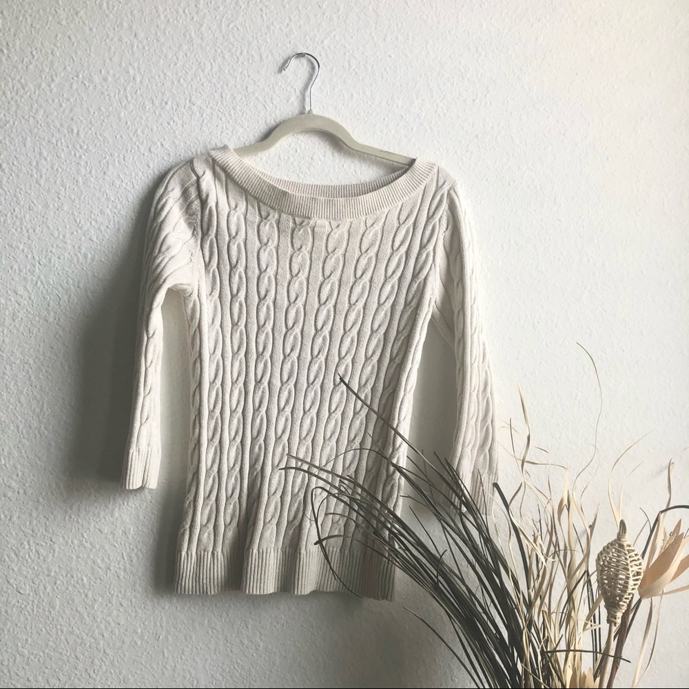 Xsmall 3/4 cable knit sweater blouse